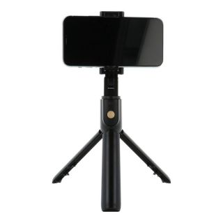 - 2in1 Universāls Selfie Stick + Tripod Statnis ar Bluetooth Tālvadības pulti / Melns