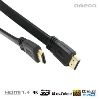 Omega OCHF14 HDMI Gold Platted Kabelis 19pin  /  2160p  /  Ultra HD  /  4K  /  1.5m Melns zelts