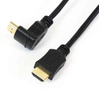 Omega OCHK34 HDMI Gold Platted Kabelis Ar 90 Grādu Leņki 19pin  /  2160p  /  Ultra HD  /  4K  /  5m Melns zelts