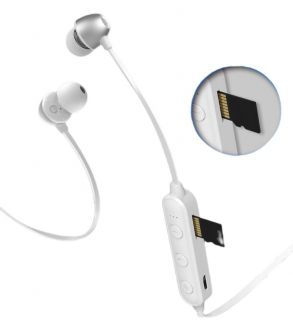 - KSC-273 Bluetooth 5.0 Headset & Handsfree Bezvadu Sporta Austiņas  /  MicroSD Karšu Lasītājs  /  Baltas