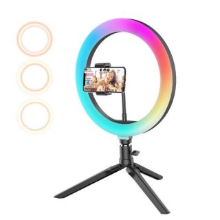 - BW-SL5 Universāls Selfie Stick ar 10 krāsu LED lampu  /  Tripod Statnis  /  Bluetooth Tālvadības pults  /  Melns