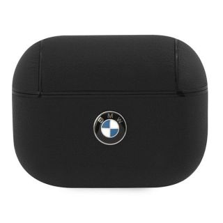 BMW BMAPCSLBK Geniune Leather Signature Cover Ādas Somiņa - Apvalks Austiņām Priekš AirPods Pro