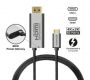 HDMI-PD60 4K Type-C to HDMI Thunderbolt 3.0+ Kabelis 1.8m  /  Sudraba