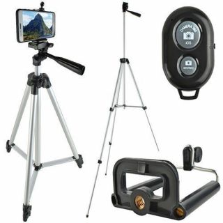 - Tripod Statnis  /  Bluetooth Tālvadības pults  /  Melns