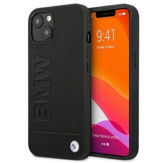BMW BMHCP13MSLLBK Back Case Aizmugurējais Ādas Apvalks Telefonam Apple iPhone 13 Melns