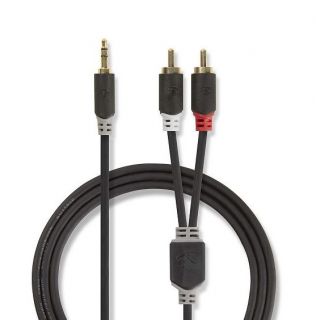 - Aux Audio vads 3.5 mm -> 2x RCA 3m Melns