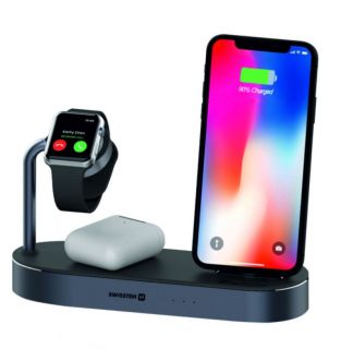 - Swistten 4in1 MFI Wireless Docking Station 45W  /  Bezvadu Uzlādes Dokstacija Priekš Apple iPhone  /  Apple Watch  /  iPod