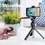 AA 2in1 Universāls Selfie Stick + Tripod Statnis ar Bluetooth Tālvadības pulti Balts