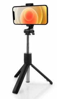 - R1 2in1 Universāls Selfie Stick + Tripod Statnis ar Bluetooth Tālvadības pulti