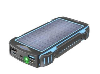 - Fast Charge Solar Power Bank Solārā Ārējas Uzlādes Baterija 20000 mAh