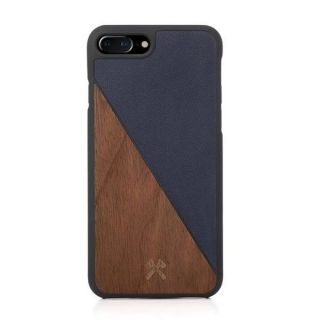 Apple Woodcessories EcoSplit Wooden+Leather iPhone 7+  /  8+ Walnut / blue eco250 zils