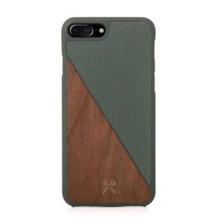 Apple Woodcessories EcoSplit Wooden+Leather iPhone 7+  /  8+ Walnut / green eco251 zaļš