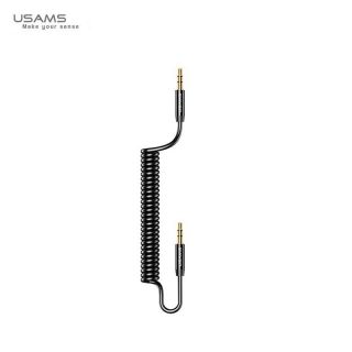 - Usams US-SJ256 Premium Spirāles kabelis Aux Ligzdas 3.5mm spraudnis uz 3.5mm spraudni 1.2m Melns
