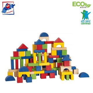 - Woody 90909 Attīsto&amp;amp;#353;ie da&amp;amp;#382;ādu ģeomētrisko formu koka krāsainie kluči 100gab. bērniem no 2 gadiem +