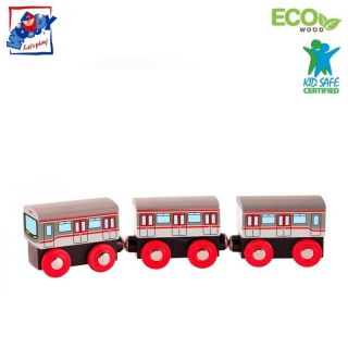 - Woody 91851 Eko koka attīsto&amp;amp;#353;s komplekts Vilciens un vagoni ar magnētiskiem elementiem 3gab. bērniem no 3 gadiem + 21.5cm