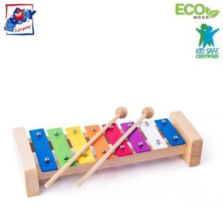 - Woody 91892 Eko koka / metāla mūzikas instruments Krāsains ksilofons bērniem no 3 gadiem + 25.5cm