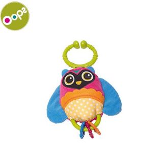 - Oops Owl Piekaramā attīsto&amp;amp;#353;a mīksta rotaļlieta-grabulis bērniem no 0m+ ar plastmasa elementiem 26.5x5x12cm Krāsaina 11011.12