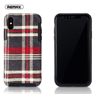 Remax RM-1648 Fabric sērijas mīksts ar īpašu aizsardzību aizmugures maks priekš Apple iPhone X  /  iPhone 10  /  iPhone XS Sarkans