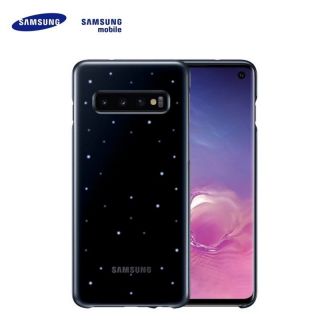 Samsung EF-KG973CBE Oriģināls aizmugures maks-apvalks ar LED apgaismojumu priekš Galaxy S10 Melns