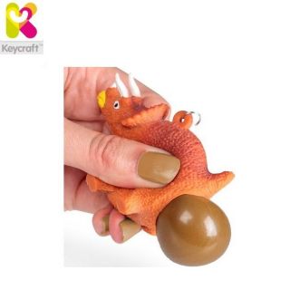 - KeyCraft NV378 Smieklīgs Saspie&amp;amp;#382;amais Anti-stress atslēgu piekariņ&amp;amp;#353; Triceratops 5.5cm Oran&amp;amp;#382;s