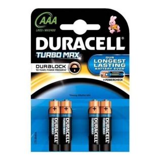 DURACELL AAA LR03 1.5V Alkaline Baterijas Turbo MAX MX2400 ar Jaudas pārbaud. indakatoru 4gab.