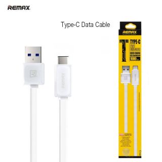 Remax Universāls Plakans Silikona USB Datu un uzlādes Kabelis 1m uz Type-C standartu Balts EU Blister