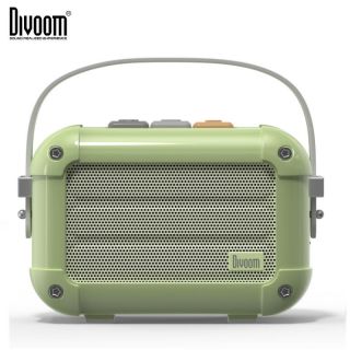 - Divoom Macchiato Retro VHS Stila 6W DSP Bluetooth Skaļrunis ar Iespaidīgu Skaņu + Stilīgu Čemodānu Zaļa