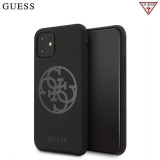 GUESS GUHCN61LS4GBK 4G Tone On Tone ciets aizmugures maks-apvalks priek&amp;amp;#353; Apple iPhone 11 Melns