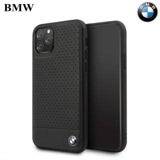 BMW BMHCN65PEBOBK Signature Perforated Ādas super plāns aizmugures maks-apvalks priek&amp;amp;#353; Apple iPhone 11 Pro Max Melns