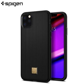 - Spigen La Moon Classy TPU elastīgs aizmugures maks ar glūdu svītrainu virsmu priek&amp;amp;#353; Apple iPhone 11 Pro Max Melns