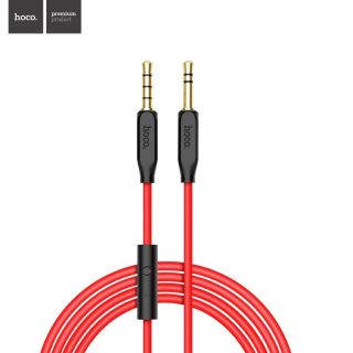 HOCO UPA12 Premium Aux Ligzdas 3.5mm spraudnis uz 3.5mm spraudnis 1m Kabelis ar mik &amp;amp;amp; smart pogu uz pults Melns