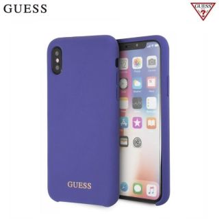 GUESS GUHCI61LSGLUV Silikona ciets aizmugures maks ar mīkstu iek&amp;amp;#353;pusi priek&amp;amp;#353; Apple iPhone Xr Violets