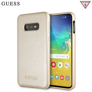 GUESS GUHCS10LIGLGO Iridescent ciets aizmugures maks-apvalks priek&amp;amp;#353; Samsung Galaxy S10e G970 Zeltains