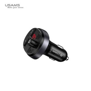 HOCO Usams US-CC062 5in1 Ātrs 3.1A Auto Smart lādētājs ar FM transmiteri  /  Bluetooth  /  Handsfree  /  USB Melna