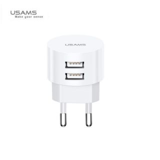 Apple Usams US-T20 Apaļas formas &amp;amp;amp; Kompakts mini Ātrs 2.1 USB tīkla lādētājs Balta