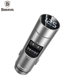 Baseus Bluetooth FM  /  MP3 transmitters un automa&amp;amp;#353;īnas lādētājs ar 2x USB QC3.0 3.1A Sudrabs