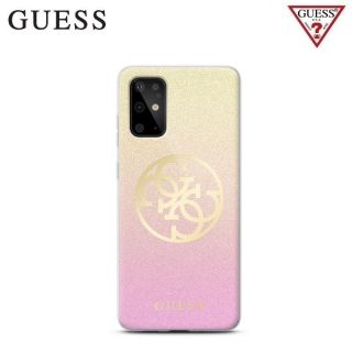 GUESS GUHCS67PCUGLPGG Glitter Gradient 4G plāns aizmugures maks-apvalks priek&amp;amp;#353; Samsung Galaxy S20+ G985 Rozā / Zeltains