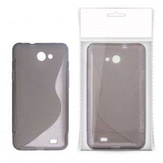 - KLT Back Case S-Line LG P895 Optimus Vu gumijas / plastikāta telefona apvalks Melns / Caurspīdīgs