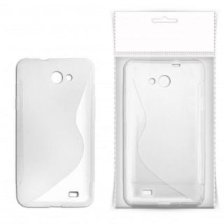 - KLT Back Case S-Line Nokia 306 Asha gumijas / plastikāta telefona apvalks Balts / Caurspīdīgs