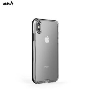 - Mous Clarity AiroShock aizsardzības Aizmugures Maks priek&amp;amp;#353; iPhone X  /  XS Caurspīdīgs ar Melnu rāmīti