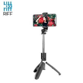 - Riff L02 Universāla bezvadu selfi nūja pagar. līdz 100cm ar statīvu  /  slēd&amp;amp;#382;a pogu Melna