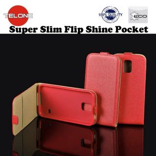 - Shine Pocket Slim Flip Case Sony Xperia Z4 telefona maks vertikāli atverams Sarkans