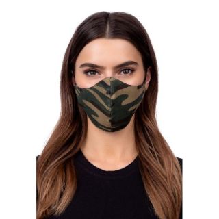 - Profilēta 1-slāņa Mazgājama un Atkārtoti lietojama sejas maska ar mīkstām siksnām un kabatu papildu slānim Green Camo zaļ&amp;amp;#353; zaļš