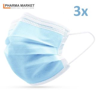 - PMS 3-Slāņu auduma Sejas maskas 3gab. ērts un kompakts iepakojums