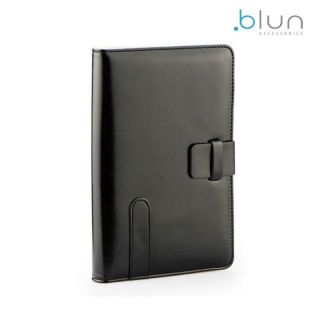 BLUN High-Line Universāls Eko ādas sāniski atverams maks ar stendu Tablet PC līdz 7'' displēju Melns