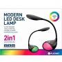 PDLQ10B Krāsaina Galda LED 6W Lampa ar Fleksiblu stieni un Skārienjūtīgu RGB Paneli AC 100-240V Melna