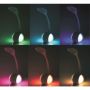 PDLQ10B Krāsaina Galda LED 6W Lampa ar Fleksiblu stieni un Skārienjūtīgu RGB Paneli AC 100-240V Melna