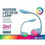 PDLQ10BL Krāsaina Galda LED 6W Lampa ar Fleksiblu stieni un Skārienjūtīgu RGB Paneli AC 100-240V Zila