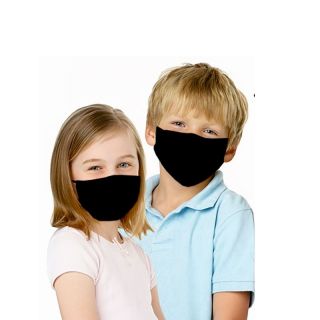 - Bērnu  6+  Antibakteriāla 2-slāņu Mazgājama Cieši pieguļoša sejas maska ar Sudraba joniem Melna