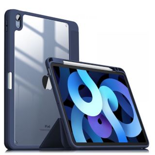 - INFILAND Crystal sērijas Plāns Planšetdatora sāniski atverams maks priekš Apple iPad Air 4 10.9'' 2020 Zils